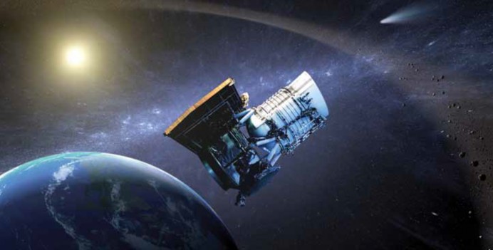Image of orbiting spacecraft. 